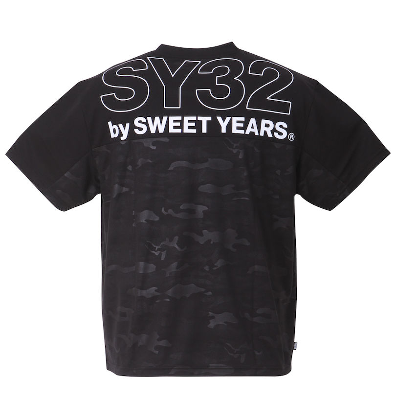 大きいサイズ メンズ SY32 by SWEET YEARS (エスワイサーティトゥバイスィートイヤーズ) エクスチェンジエンボスカモ半袖Tシャツ バックスタイル