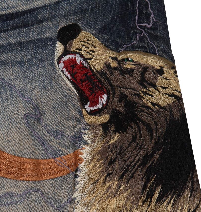 大きいサイズ メンズ 絡繰魂 (カラクリタマシイ) 刺繍デニムパンツ
                        刺繍