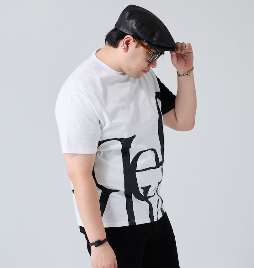 大きいサイズ メンズ Re:luxi (リラクシー) ビッグロゴ半袖Tシャツ 
