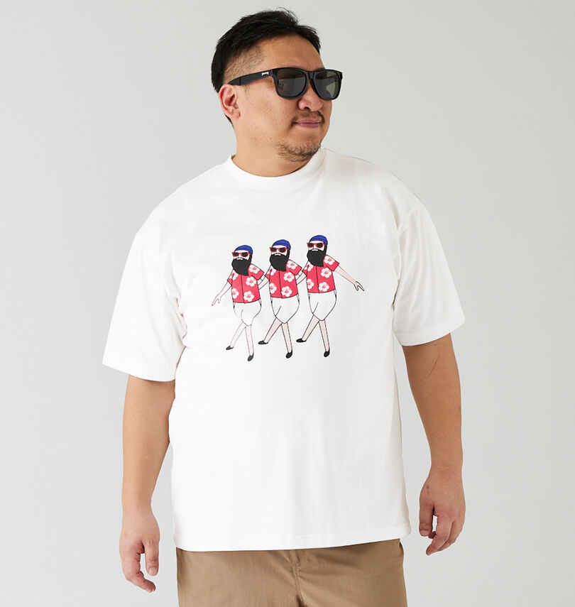 大きいサイズ メンズ FUN for modemdesign (ファン フォー モデムデザイン) オジサンアロハ柄半袖Tシャツ
身長:172cm/バスト:110cm/着用サイズ:3L