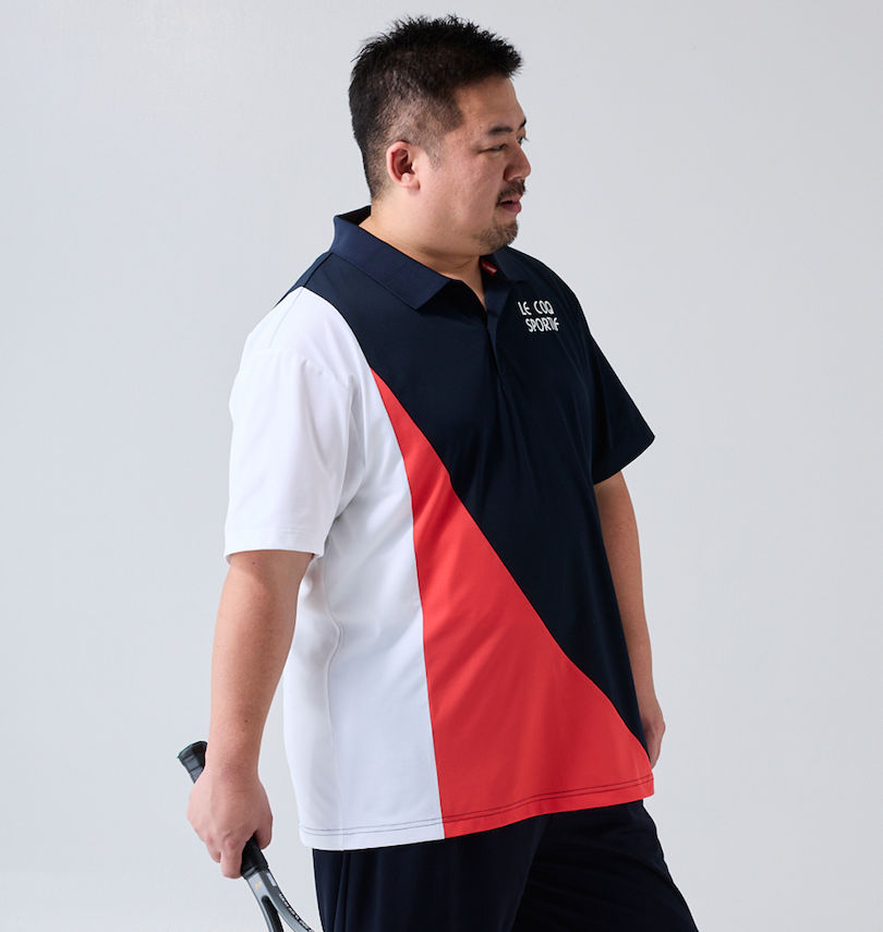 大きいサイズ メンズ LE COQ SPORTIF (ルコックスポルティフ) ヘランカサンスクリーン半袖襟付シャツ 