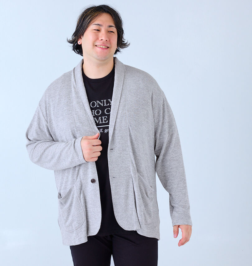 大きいサイズ メンズ launching pad (ランチングパッド) ショールジャケット+半袖Tシャツ
身長:182cm/バスト:123cm/着用サイズ:3L