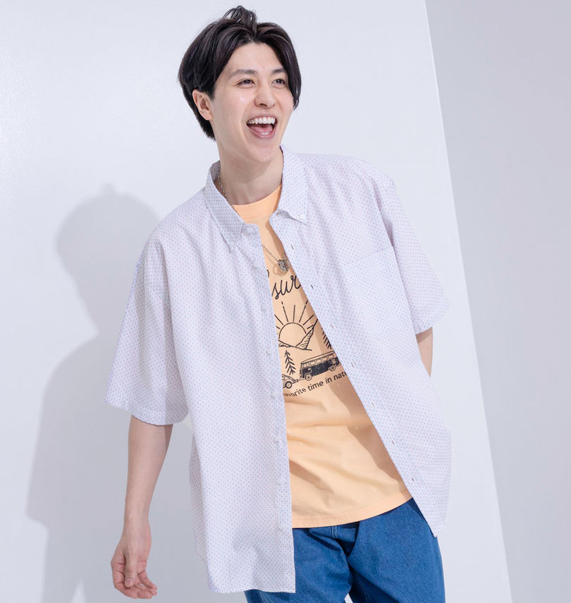 大きいサイズ メンズ Mc.S.P (エムシーエスピー) 刺し子チェックB.D半袖シャツ
                        