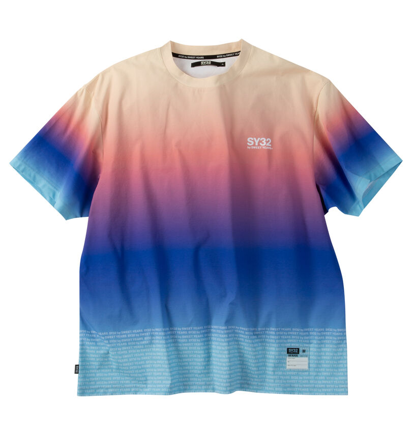 大きいサイズ メンズ SY32 by SWEET YEARS (エスワイサーティトゥバイスィートイヤーズ) グラデーションロゴ半袖Tシャツ
                        