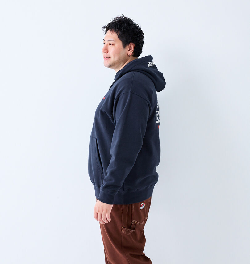 大きいサイズ メンズ BEN DAVIS (ベン デイビス) レーベル刺繍プルパーカー
                        