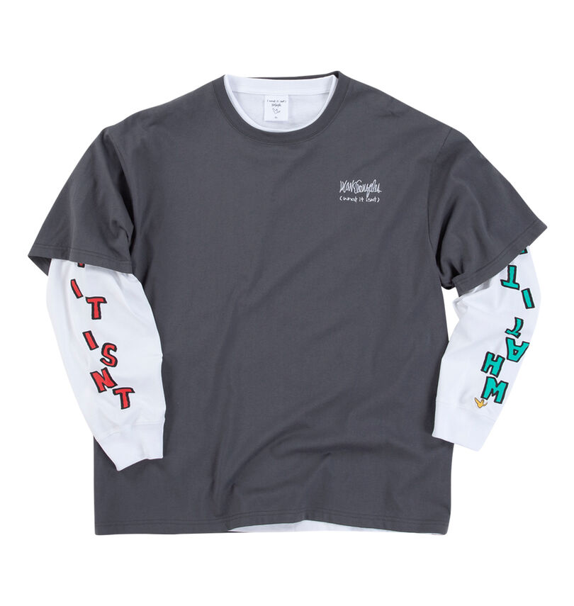 大きいサイズ メンズ (What it isNt) (ワットイットイズント) 半袖T×長袖TレイヤードTシャツ
フロントスタイル