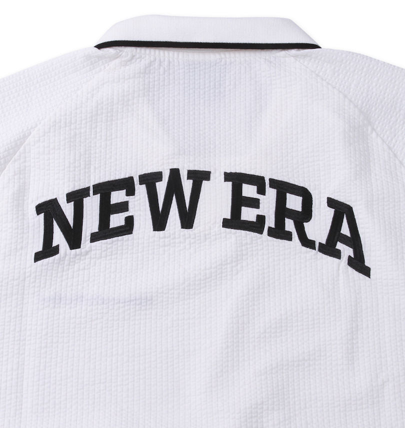 大きいサイズ メンズ NEW ERA®GOLF (ニューエラ®ゴルフ) スキッパーシアサッカー半袖ポロシャツ バック刺繍