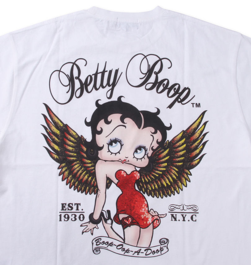 大きいサイズ メンズ BETTY BOOP (ベティ ブープ) 天竺プリント半袖Tシャツ
                        バックプリント