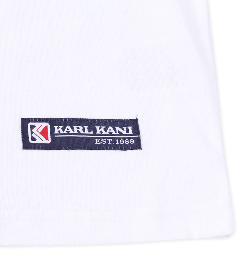 大きいサイズ メンズ KARL KANI (カール カナイ) 天竺長袖Tシャツ 裾のロゴネーム