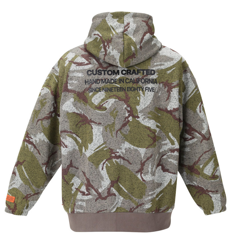 大きいサイズ メンズ RUSTY (ラスティ) カモフラニットフリースプルパーカー
                        バックスタイル