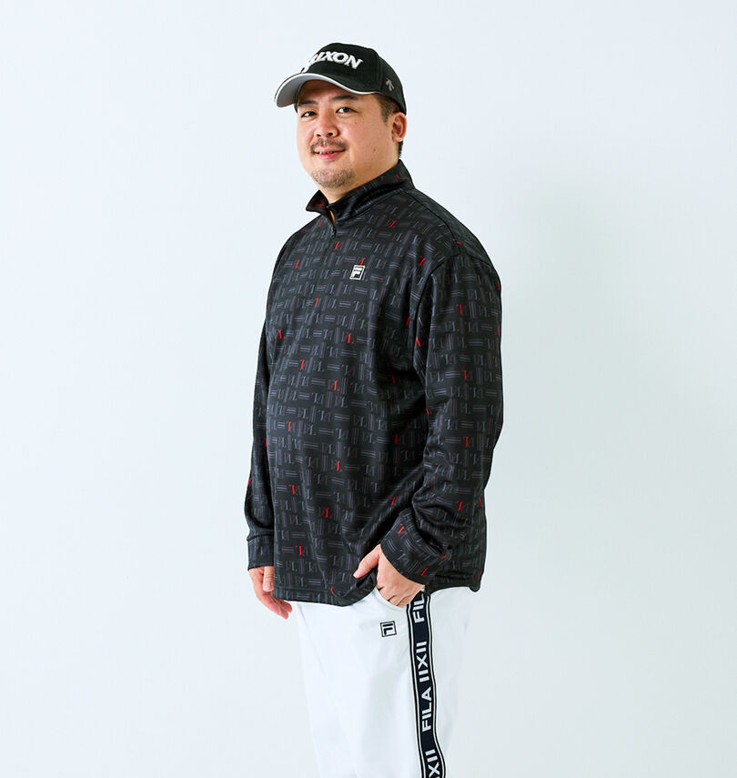 大きいサイズ メンズ FILA GOLF (フィラゴルフ) ハーフジップ裏起毛長袖シャツ
                        