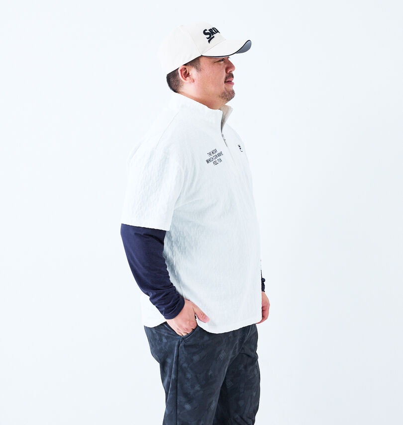 大きいサイズ メンズ FILA GOLF (フィラゴルフ) 3Dジャガード半袖シャツインナーセット