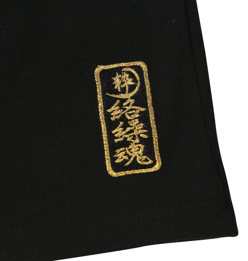 大きいサイズ メンズ 絡繰魂 (カラクリタマシイ) 猫又瓢箪半袖Tシャツ
                        裾刺繍