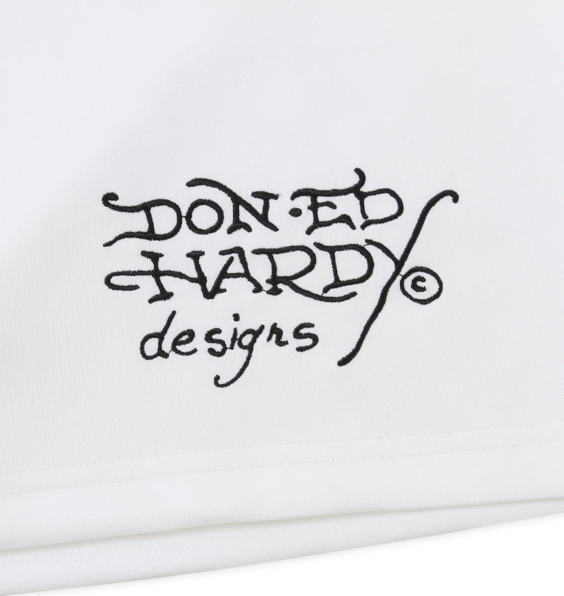 大きいサイズ メンズ Ed Hardy (エドハーディ) プリント&刺繍半袖フルジップパーカージャージセット パンツ裾刺繍