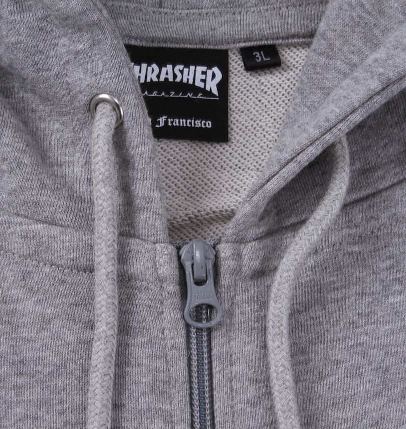 大きいサイズ メンズ THRASHER (スラッシャー) Gonz Thumbsフルジップパーカー