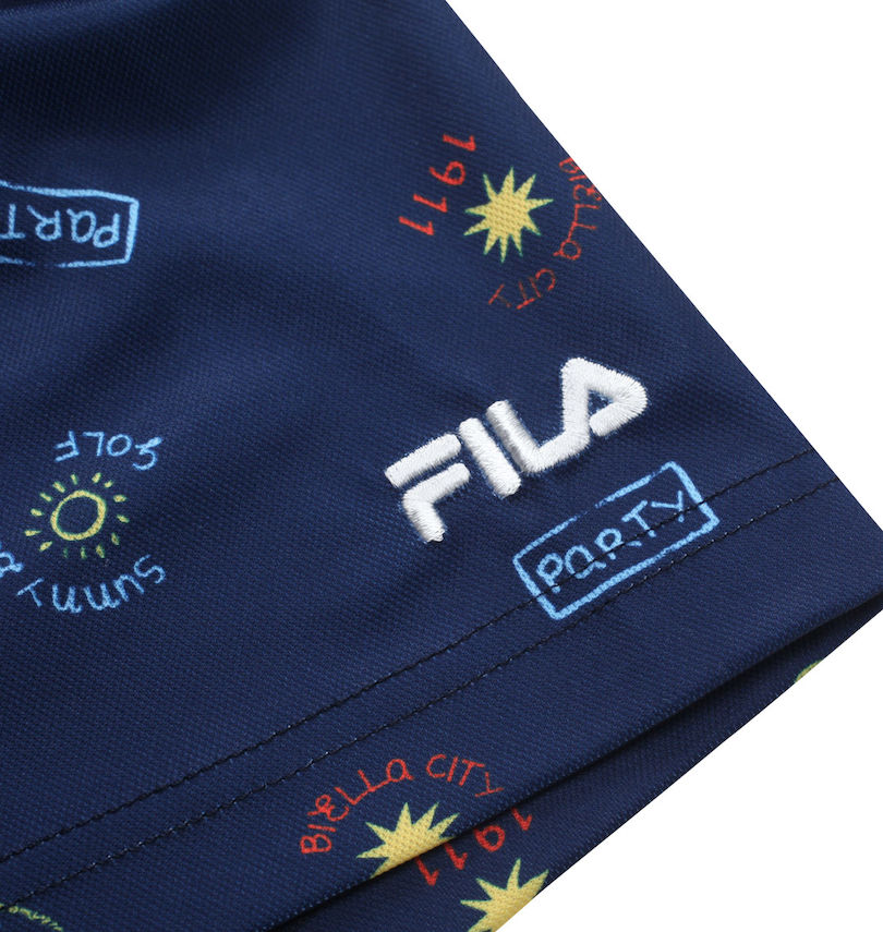 大きいサイズ メンズ FILA GOLF (フィラゴルフ) フリージングカノコエレメントプリント半袖シャツ 左袖刺繍