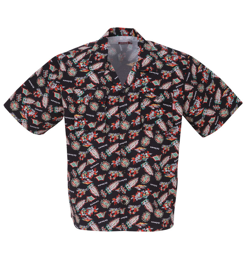 大きいサイズ メンズ Coleman (コールマン) ブロード総柄プリントオープンカラー半袖シャツ 