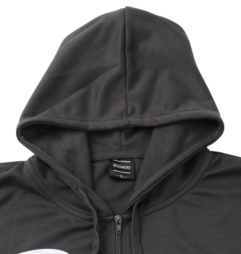 大きいサイズ メンズ BEAUMERE (ボウメール) ダンボールフルジップパーカー+半袖Tシャツ
                        フード