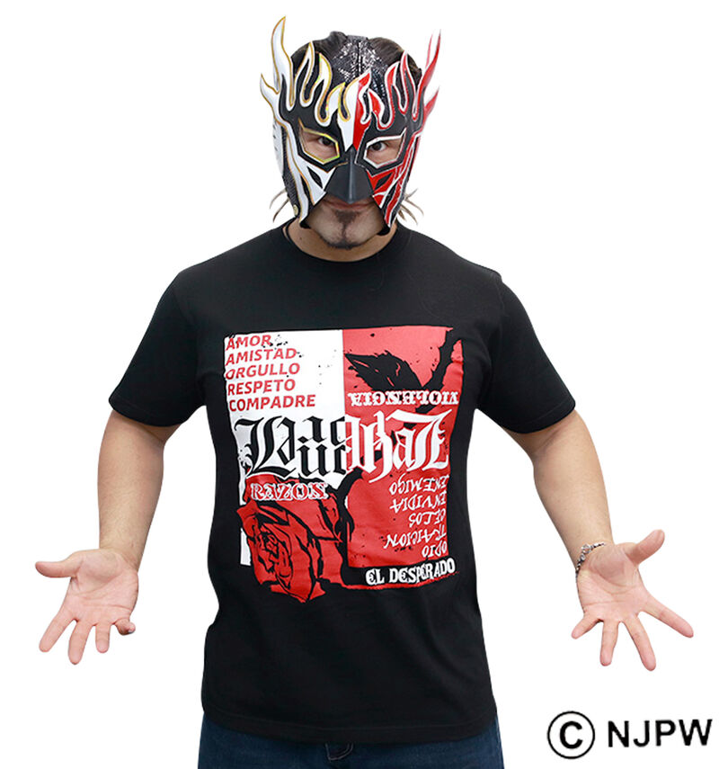 大きいサイズ メンズ 新日本プロレス (シンニホンプロレス) エル・デスペラード「FACTOR」半袖Tシャツ