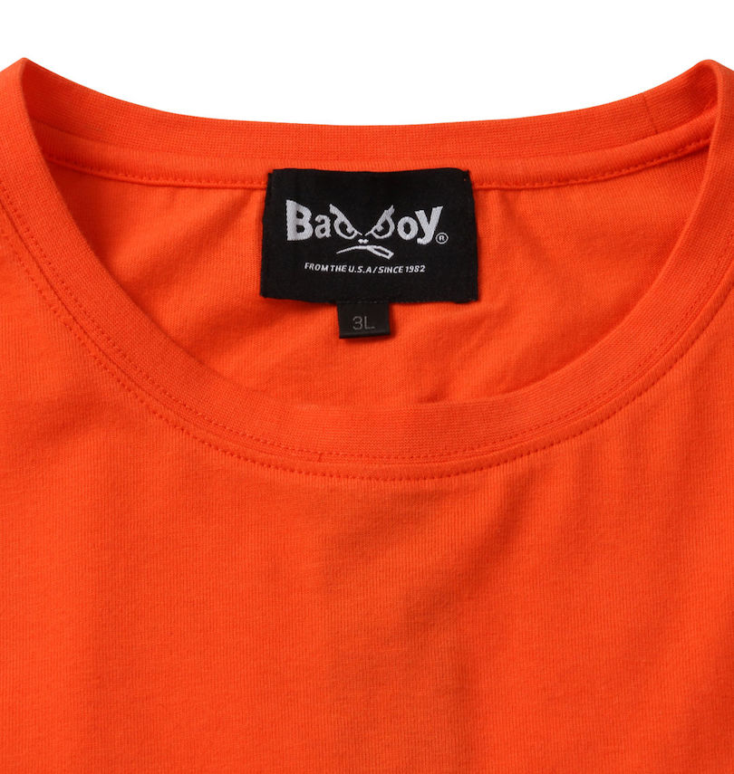大きいサイズ メンズ BAD BOY (バッドボーイ) バックZIPロゴプリント半袖Tシャツ 