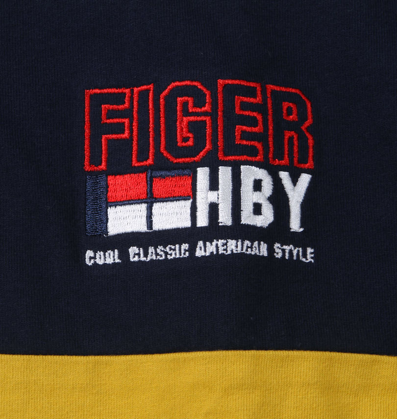 大きいサイズ メンズ H by FIGER (エイチバイフィガー) 切替長袖ラガーシャツ
                        刺繍