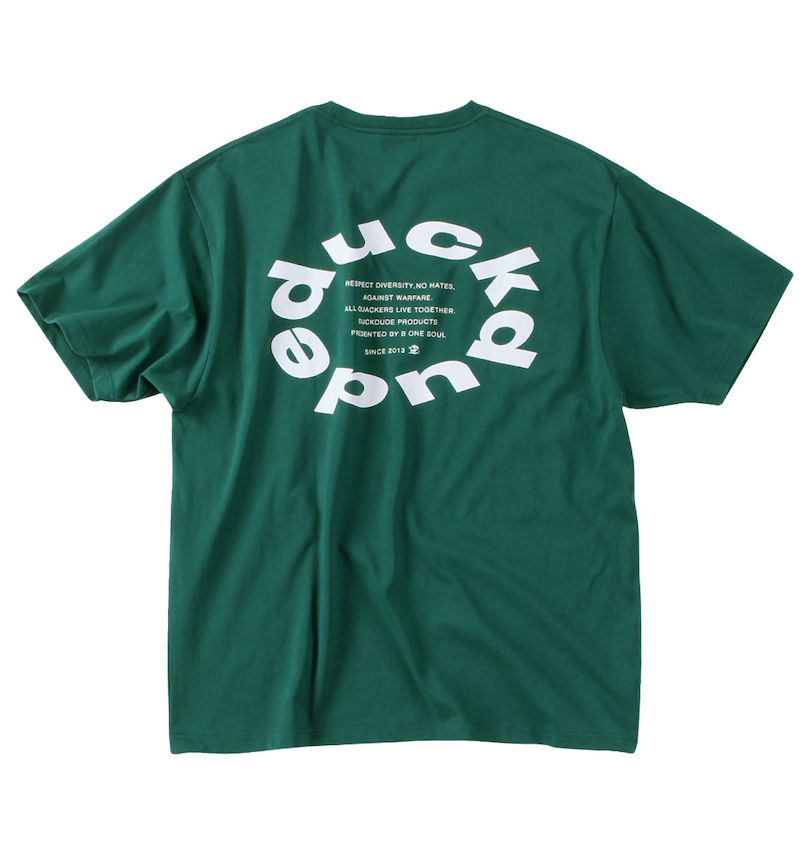 大きいサイズ メンズ b-one-soul (ビーワンソウル) DUCK DUDEメタリックフェイス半袖Tシャツ バックスタイル