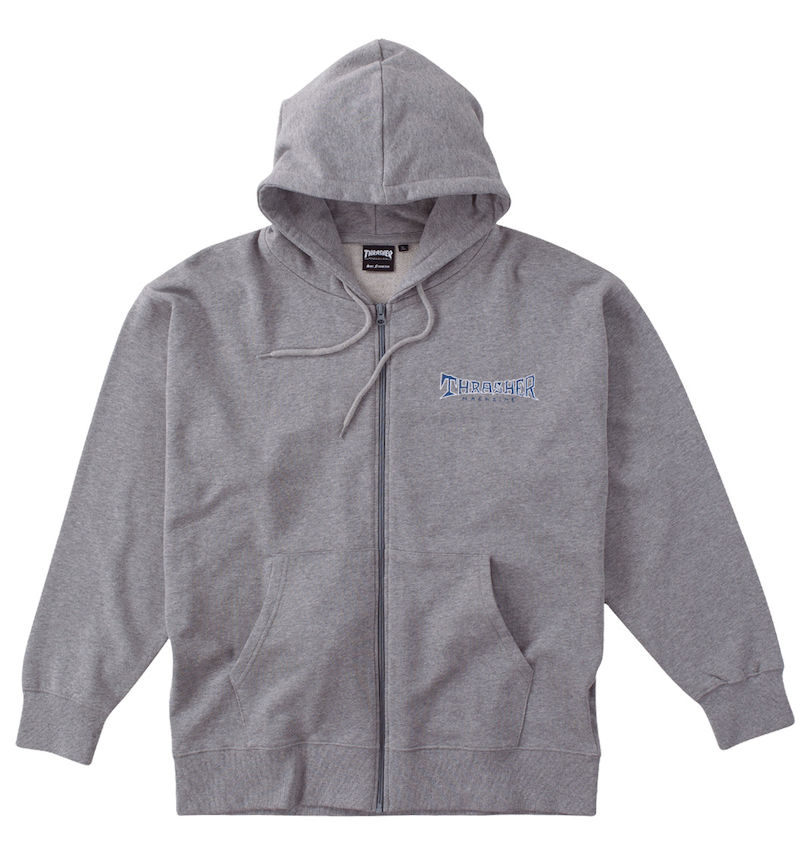 大きいサイズ メンズ THRASHER (スラッシャー) Gonz Thumbsフルジップパーカー