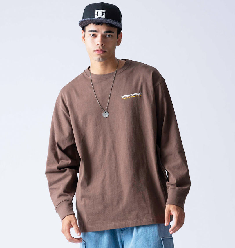 大きいサイズ メンズ DCSHOES (ディーシーシューズ) 23AUTHENTIC OBLIQUE LOGO長袖Tシャツ