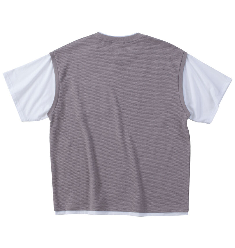 大きいサイズ メンズ launching pad (ランチングパッド) パイナップルニットフェイクレイヤード半袖Tシャツ
バックスタイル