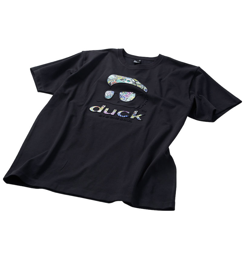 大きいサイズ メンズ b-one-soul (ビーワンソウル) DUCK DUDEエンボス半袖Tシャツ 