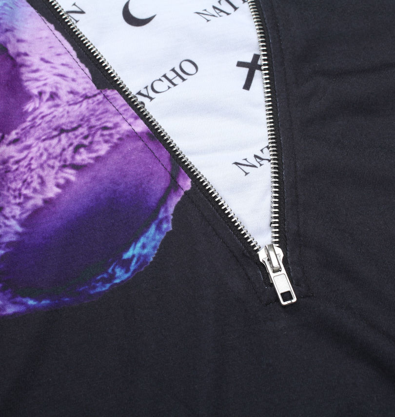 大きいサイズ メンズ PSYCHO NATION (サイコネーション) サイコベアジップ切替半袖Tシャツ 