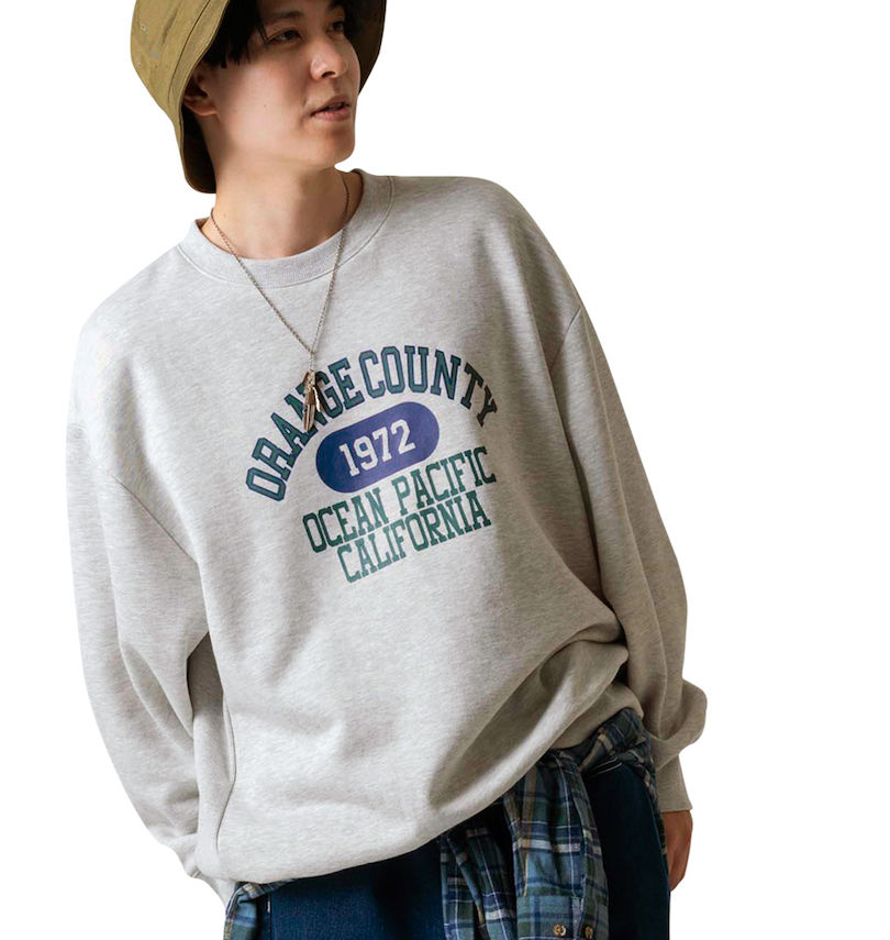 大きいサイズ メンズ OCEAN PACIFIC (オーシャンパシフィック) 裏起毛クルーネックスウェット
                        