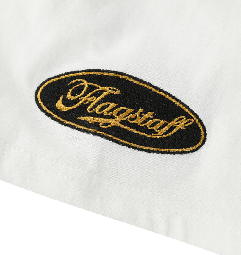 大きいサイズ メンズ FLAGSTAFF×PEANUTS (フラッグスタッフ) スヌーピーコラボ半袖Tシャツ
                        袖ワッペン