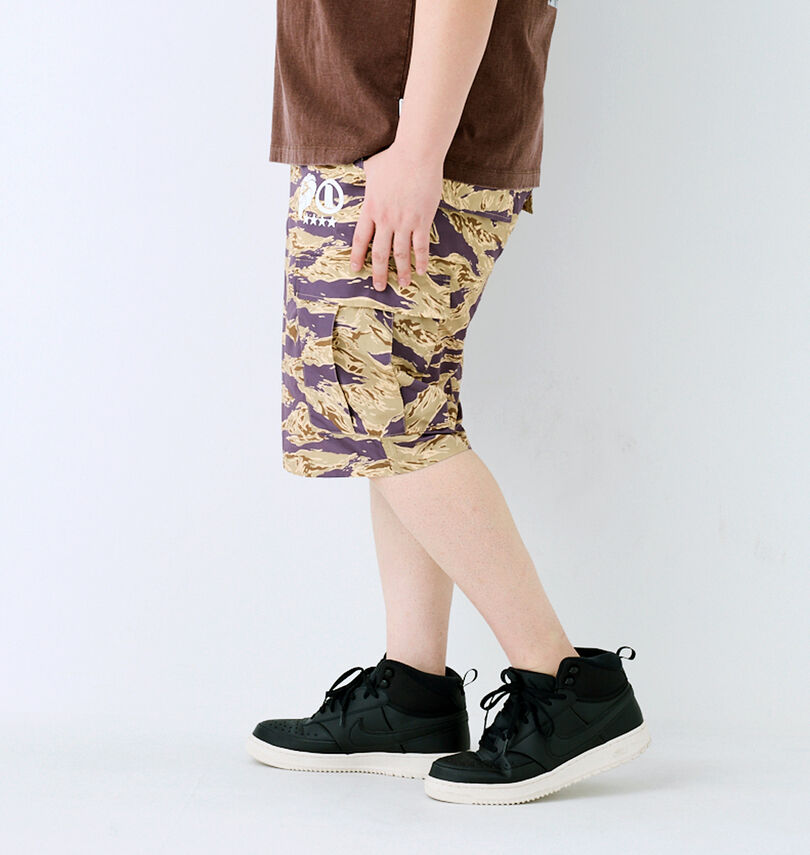 大きいサイズ メンズ NESTA BRAND (ネスタブランド) タイガーカモカーゴハーフパンツ