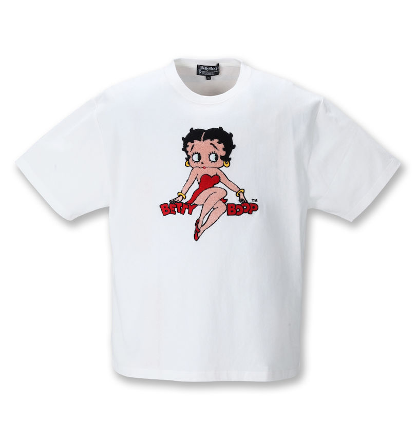 大きいサイズ メンズ BETTY BOOP (ベティ ブープ) サガラ刺繍半袖Tシャツ
                        