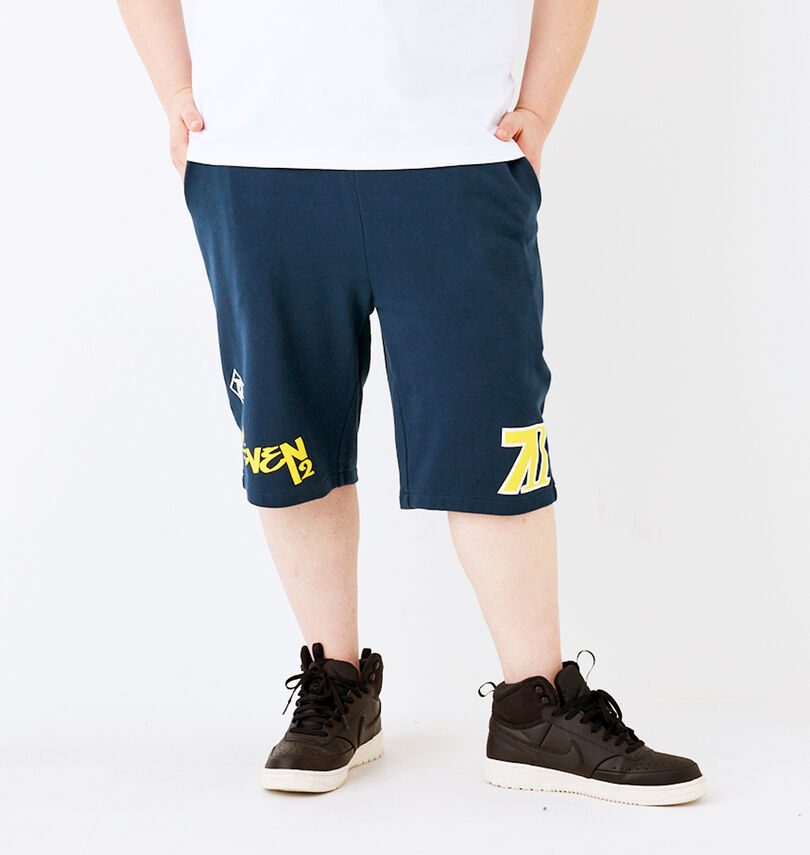 大きいサイズ メンズ SEVEN2 (セブンツー) 裏毛スウェットハーフパンツ
                        身長：182cm/ウエスト：114cm/着用サイズ：3L