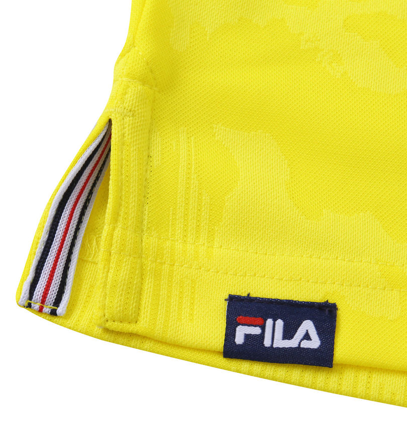 大きいサイズ メンズ FILA GOLF (フィラゴルフ) ジャガードハーフジップ半袖シャツ サイドスリット