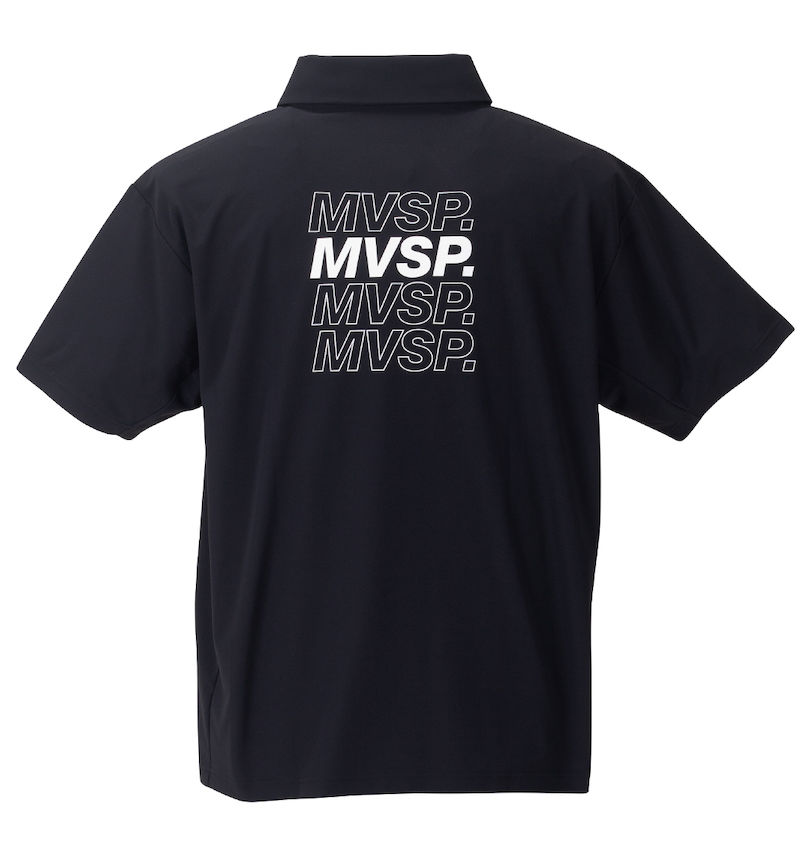 大きいサイズ メンズ MOVESPORT (ムーブスポーツ) SUNSCREENミニ鹿の子バックロゴ半袖ポロシャツ バックスタイル