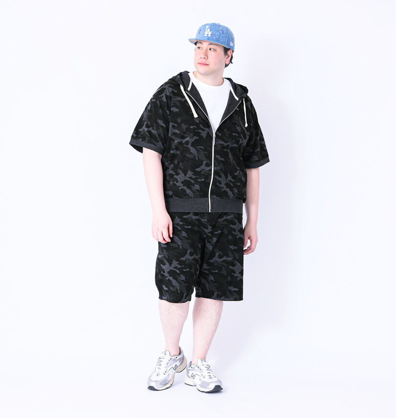 大きいサイズ メンズ OUTDOOR PRODUCTS (アウトドア プロダクツ) インレイ裏毛ハーフパンツ
                        コーディネートイメージ