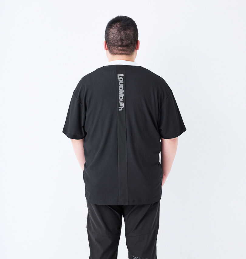 大きいサイズ メンズ LOUDMOUTH (ラウドマウス) モックネック半袖シャツ
                        
