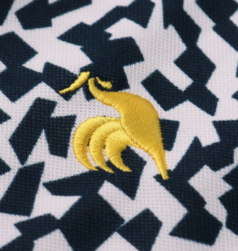 大きいサイズ メンズ LE COQ SPORTIF GOLF (ルコックスポルティフ　ゴルフ) ミナモ柄半袖シャツ
                        刺繍