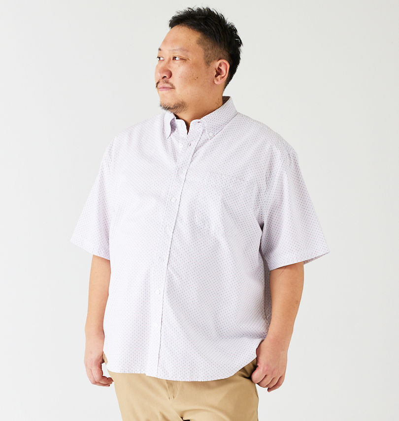 大きいサイズ メンズ Mc.S.P (エムシーエスピー) 刺し子チェックB.D半袖シャツ
                        身長：172cm/バスト：110cm/着用サイズ：3L