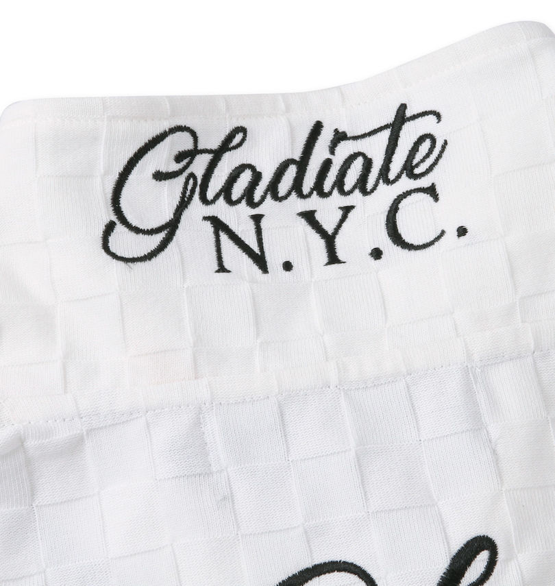 大きいサイズ メンズ GLADIATE (グラディエイト) 刺繍ブロックジャガード半袖ポロシャツ 襟裏刺繍