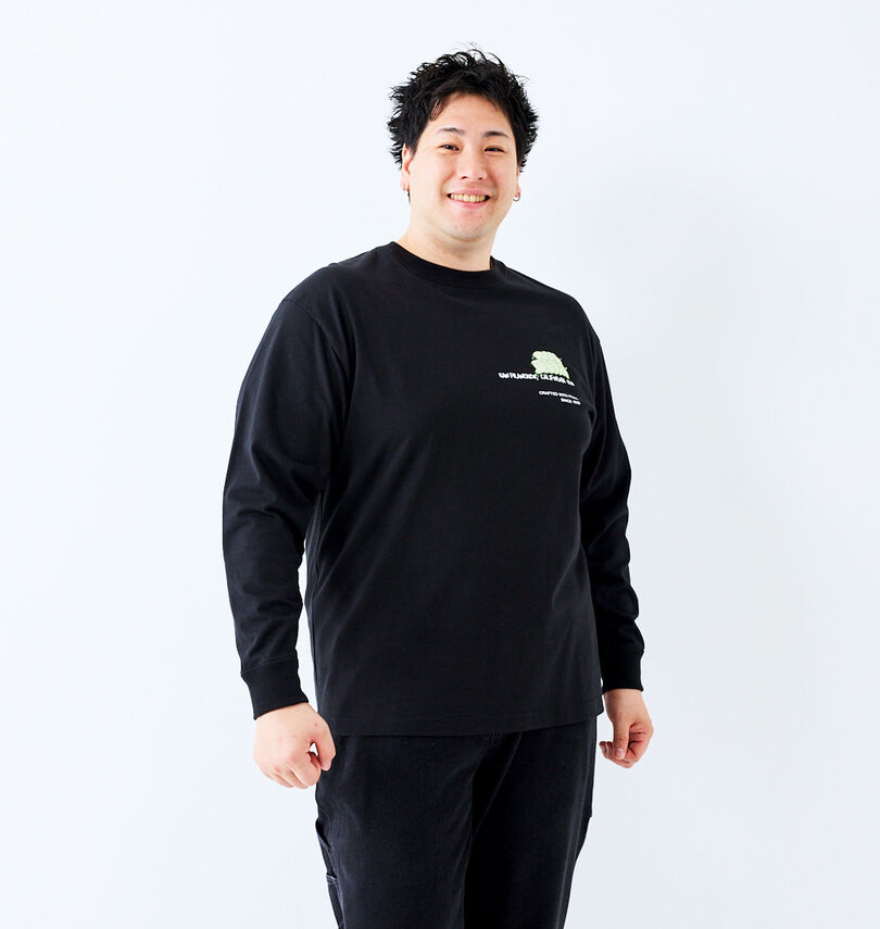 大きいサイズ メンズ BEN DAVIS (ベン デイビス) バブルプリント長袖Tシャツ