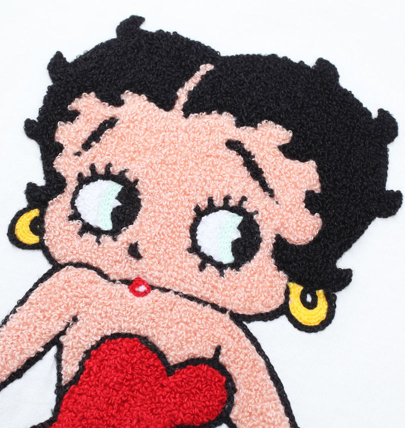 大きいサイズ メンズ BETTY BOOP (ベティ ブープ) サガラ刺繍半袖Tシャツ
                        サガラ刺繍