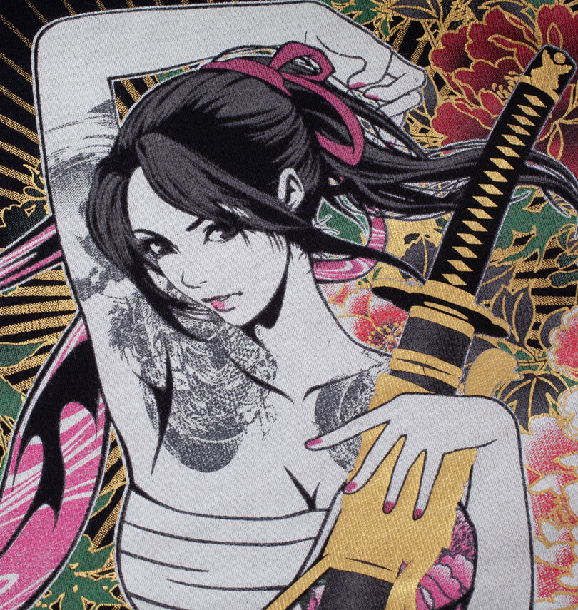 大きいサイズ メンズ 絡繰魂抜刀娘 (カラクリタマシイバットウムスメ) フルジップパーカー
                        プリント拡大