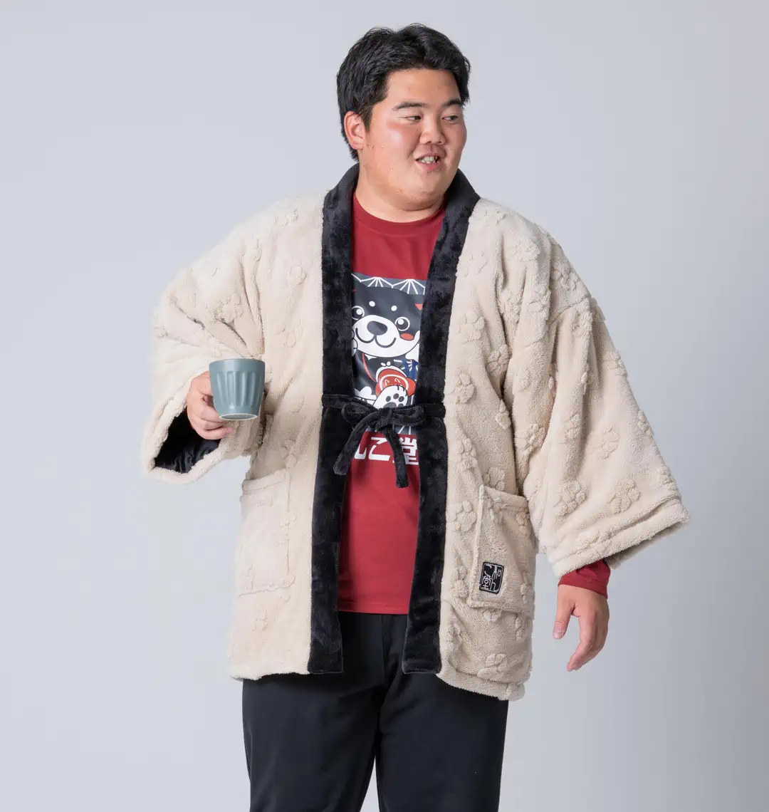 大きいサイズ ジャガードボア半纏 | 黒柴印和んこ堂 (クロシバジル