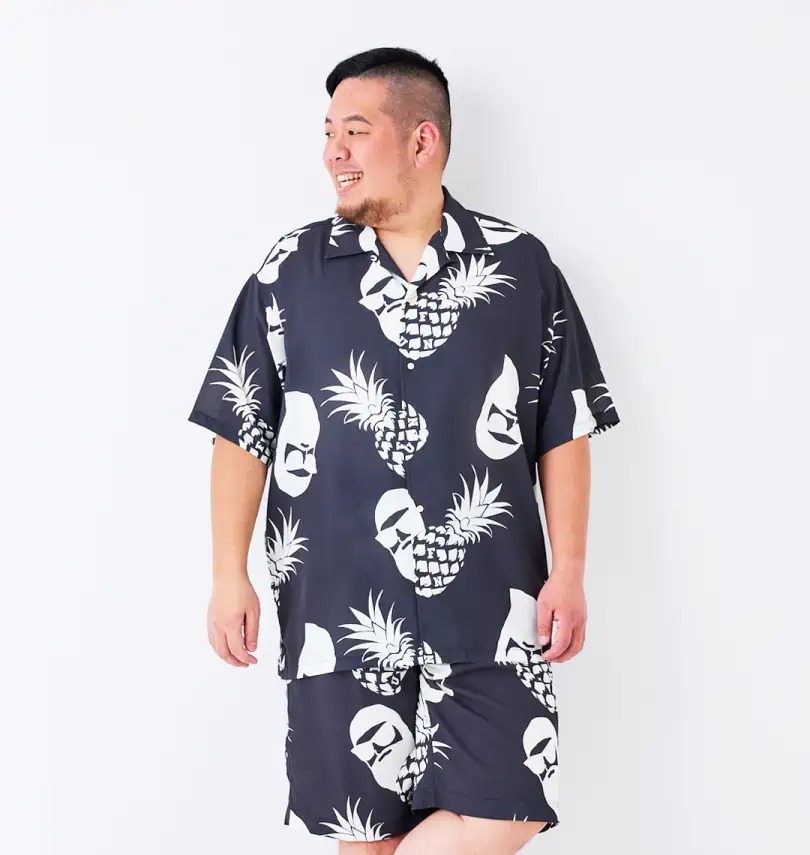 大きいサイズ PINEAPPLE OJI柄半袖アロハシャツ | FUN for 大きいサイズ PINEAPPLE OJI柄半袖アロハシャツ | FUN for