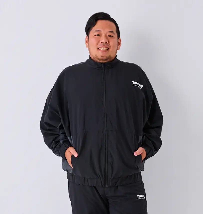 大きいサイズ ナイロンワッシャー裏メッシュブルゾン | THRASHER