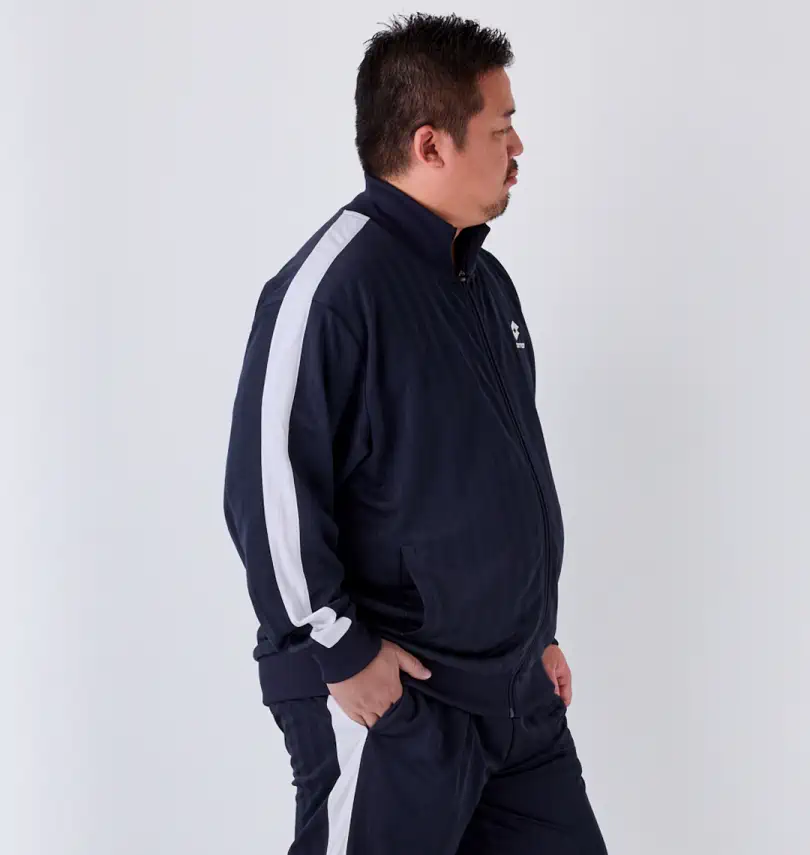 大きいサイズ シャドーストライプジャージジャケット | LOTTO (ロット